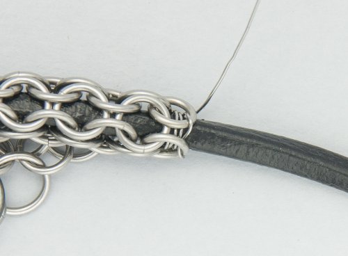 Kylie Jones's Round Maille and Leather Necklace - , Chain Maille Jewelry, Making Chain, Chain Making , wrap the fine wire