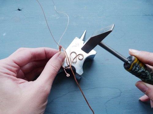 Oksana Truhan's Woven Wire Hoops - , Wire Weaving, Lashing, Wire Lashing, Loops, Wire Loop, Wrapped Wire Loop, Spirals, Wire Spiral, Spiral Wire Wrap, Oxidizing Wire, Oxidizing, Antiquing Wire, Antiquing, Wire Wrapping, Wrapping, Wire Wrapping Jewelry, Weaving, Wire Weaving, Weaving Wire, flatten