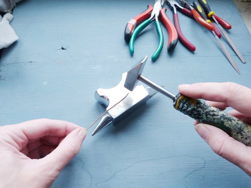 Oksana Truhan's Woven Wire Hoops - , Wire Weaving, Lashing, Wire Lashing, Loops, Wire Loop, Wrapped Wire Loop, Spirals, Wire Spiral, Spiral Wire Wrap, Oxidizing Wire, Oxidizing, Antiquing Wire, Antiquing, Wire Wrapping, Wrapping, Wire Wrapping Jewelry, Weaving, Wire Weaving, Weaving Wire, flatten