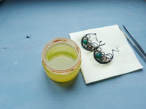 Oksana Truhan's Woven Wire Hoops - , Wire Weaving, Lashing, Wire Lashing, Loops, Wire Loop, Wrapped Wire Loop, Spirals, Wire Spiral, Spiral Wire Wrap, Oxidizing Wire, Oxidizing, Antiquing Wire, Antiquing, Wire Wrapping, Wrapping, Wire Wrapping Jewelry, Weaving, Wire Weaving, Weaving Wire, oxidize