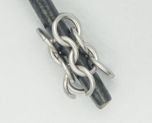 Kylie Jones's Stainless Steel Round Maille Leather Bracelet - , Chain Maille Jewelry, Making Chain, Chain Making , chain maille