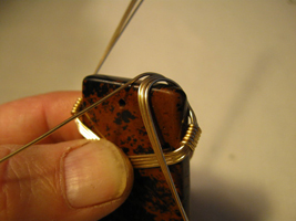Joe Rushing's Obsidian Dangle Ladder Necklace - , Classic Wire Jewelry, Wire Wrapping, Wrapping, Wire Wrapping Jewelry, Gold filled wire on Obsidian
