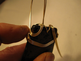 Joe Rushing's Obsidian Dangle Ladder Necklace - , Classic Wire Jewelry, Wire Wrapping, Wrapping, Wire Wrapping Jewelry, Gold Filled wire on Obsidian
