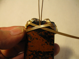 Joe Rushing's Obsidian Dangle Ladder Necklace - , Classic Wire Jewelry, Wire Wrapping, Wrapping, Wire Wrapping Jewelry, Gold Filled wire on Obsidian