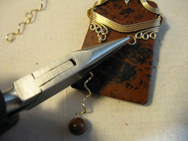 Joe Rushing's Obsidian Dangle Ladder Necklace - , Classic Wire Jewelry, Wire Wrapping, Wrapping, Wire Wrapping Jewelry, Using Chain Nose Pliers