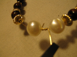 Joe Rushing's Obsidian Dangle Ladder Necklace - , Classic Wire Jewelry, Wire Wrapping, Wrapping, Wire Wrapping Jewelry, Wrapping Gold Filled Wire between pearls