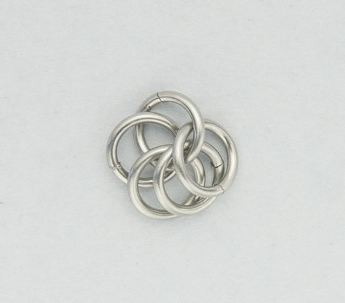 Kylie Jones's Stainless Steel 4-in-1 Bracelet - , Chain Maille Jewelry, Making Chain, Chain Making , Place 4 closed rings on an open ring 