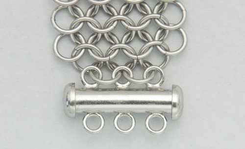 Kylie Jones's Stainless Steel 4-in-1 Bracelet - , Chain Maille Jewelry, Making Chain, Chain Making , Now do the same with the bottom ring in column 5