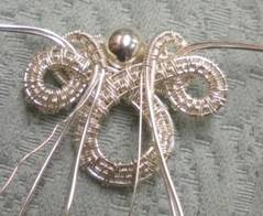 Judy Larson's Necklace Component - , Wire Weaving, Wire Wrapping, Wrapping, Wire Wrapping Jewelry, Weaving, Wire Weaving, Weaving Wire, Design, , Back view of wire weave