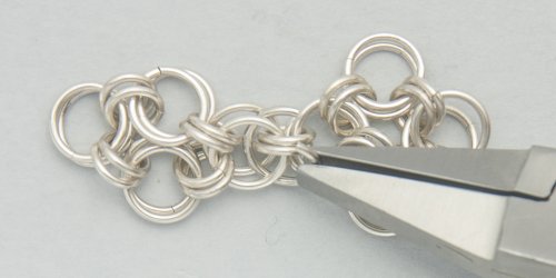 Kylie Jones's Helm Chain Pendant - , Chain Maille Jewelry, Making Chain, Chain Making , added around each of the small ringed links.