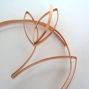 Lilian Chen's Sketch Style Wire Leaf - , Wire Jewelry Design, Design, Copper wire sculpture