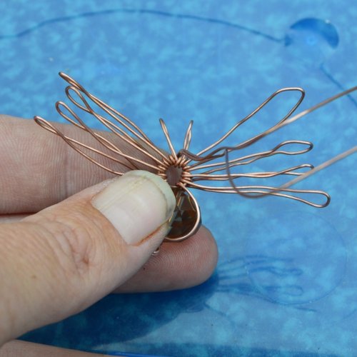 Deborah Kelly's Wire Spider Ornament - , Holiday Designs, , Repeat on the other side with the other wire.