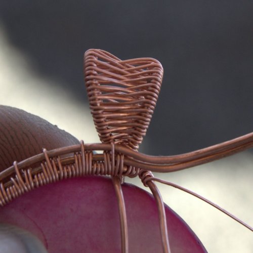 Deborah Kelly's Woven Shell Coin Pendant - , Wire Weaving, Weaving, Wire Weaving, Weaving Wire, Bend woven bail around bail making pliers to form the bail.