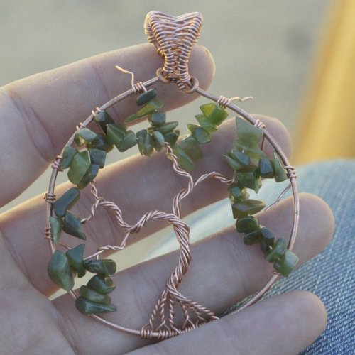 Deborah Kelly's Tree of Life Pendant - , Contemporary Wire Jewelry, Weaving, Wire Weaving, Weaving Wire, , Use round nose pliers to kink up the trunk