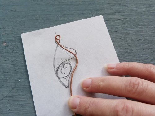 Oksana Truhan's Butterfly Wing Copper Pendant - , Contemporary Wire Jewelry, Forging, Forging Jewelry, Jewelry Forging, Weaving, Wire Weaving, Weaving Wire, Pay attention to one point