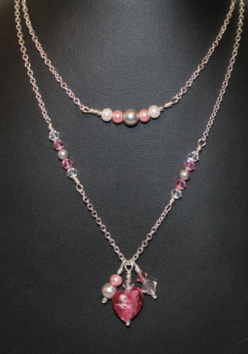 Layna Palmer's First Valentine Together Necklace, Contemporary Wire Jewelry. Wire Wrapping, Wrapping, Wire Wrapping Jewelry. .