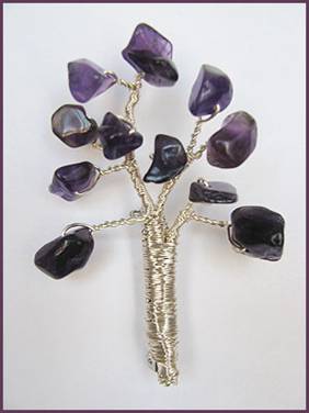 Tree Pin with Gem Chips
