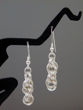 Marilyn Gardiner's Double Spiral Chainmail Weave Earrings, Chain Maille Jewelry. Making Chain, Chain Making . .