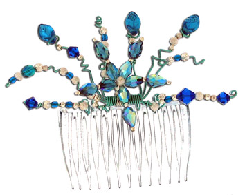 Dale Armstrong's Decorative Hair Comb, Hair Accessories, Zipper Pulls, Christmas Ornaments. Loops, Wire Loop, Wrapped Wire Loop, Spirals, Wire Spiral, Spiral Wire Wrap, Wire Wrapping, Wrapping, Wire Wrapping Jewelry. Whether you are preparing for a wedding, prom or pageant - don't forget jewelry for your hair! The basic directions for this Decorative Hair Comb can be followed to the letter, or expanded upon to create a wide variety of designs that are limited only by your imagination.