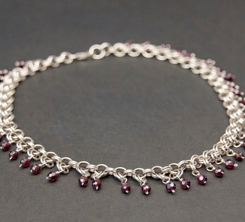 Garnet 2-in-2 Chain Maille Necklace