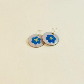 Torch Enameled Stencil Earrings