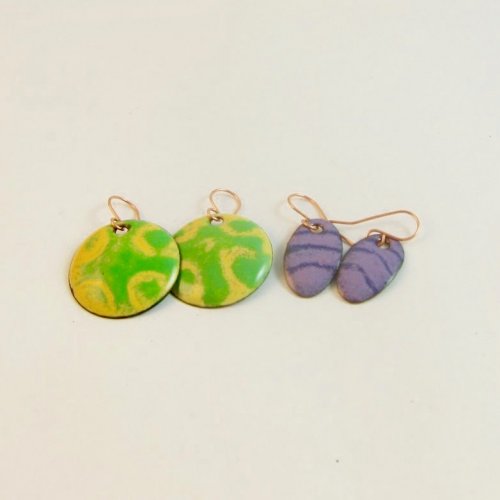 Torch Fired Sgraffito Earrings