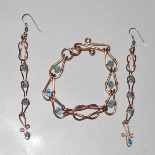Love Knot Chain Bracelet and Earrings