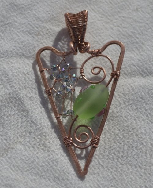 Woven Wire Arrowhead Pendant