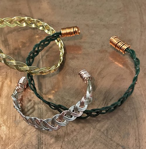 Rye Grass Braided Wire Cuff