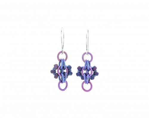 Colorful Beaded Chain Maille Earrings