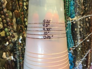 Abbi Berta's Sizing a Bangle - , Tools For Wire Jewelry, Wire Wrapping, Wrapping, Wire Wrapping Jewelry, Design, Plastic cup with measurements. 