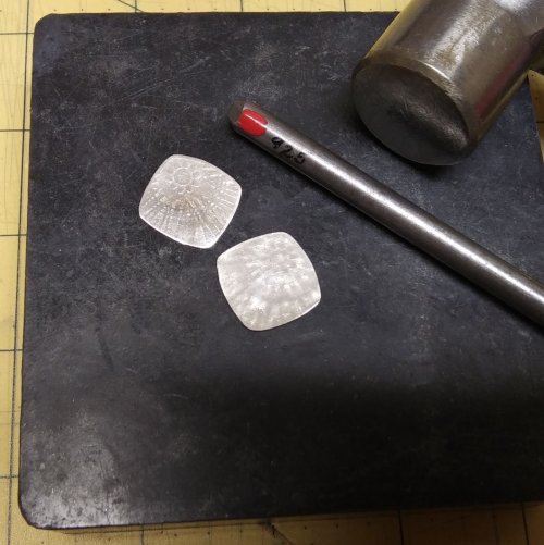 Judy Larson's Metal Content Stamping  - , General Education, Stamping, Stamps, , The solution was to place the pieces on a rubber block