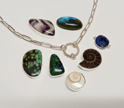 Judy Larson's Versatile Snap-on Bails - , Findings & Components, Toggles & Clasps, Earwire & Headpin, Design, , I pulled out some cabochons