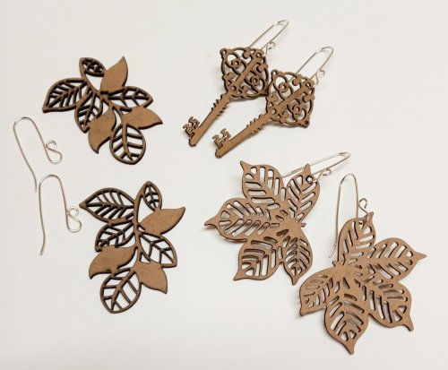 Judy Larson's Making Lightweight Earrings with Unexpected Finds - , General Education, Design, ,  laser-cut wooden earrings 