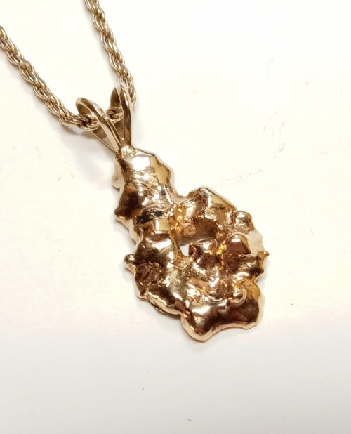 Judy Larson's Aha Lightbulb Moment - , General Education, Design, I took all the 10K, 14K, and 18K gold to a jeweler and asked if it could be made into a nugget pendant