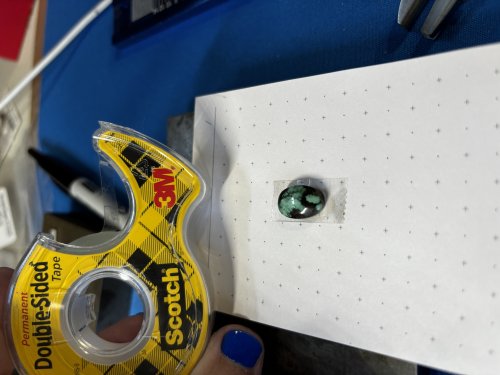 Susan LeGuyader's The Magic of Double Stick Tape - , Hair Accessories, Zipper Pulls, Christmas Ornaments, Tools, , i stick the stone directly onto the tape