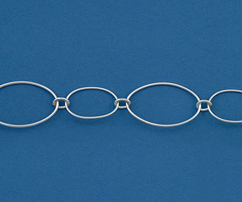Silver Filled Chain Lg. Oval 27x17mm / Sm. Oval 19.25x13.25mm - 10 Feet