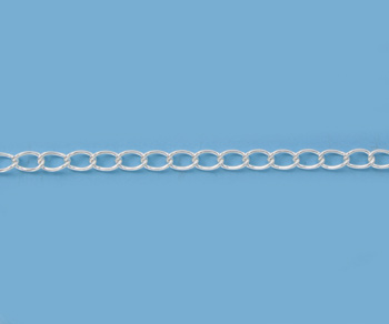 Silver Filled Curb Chain 4x2.6mm - 10 Feet
