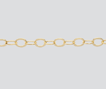 Gold Filled Cable Chain Flat 3.8x4.9mm - 10 Feet