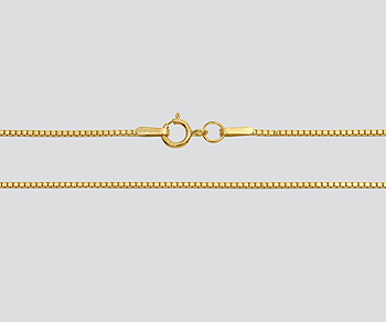 Gold Filled Box Chain 1.0mm - 18 inches - Pack of 1