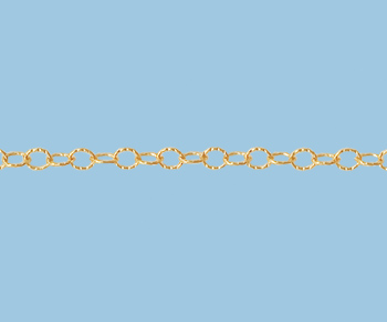 Gold Filled Chain Cable Knurled 2.5x3.4mm - 10 Feet