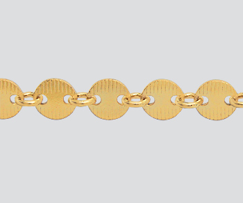 Gold Filled Chain Ring & Textured Disc 4mm - 10 Feet