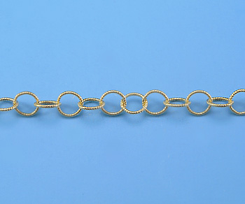 Gold Filled Chain Round Cable Twisted 5.3mm - 10 Feet
