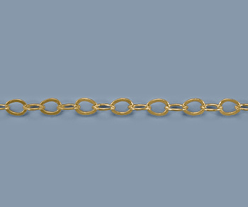 Gold Filled Chain Round Flat Cable 2.3mm - 10 Feet