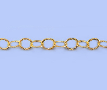 Gold Filled Chain Round w/ Dia. Cut Pattern 5.3mm - 10 Feet