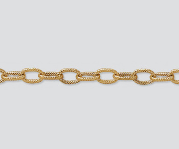 Gold Filled Corrugated Oval Cable Chain 6x3.7mm - 10 Feet
