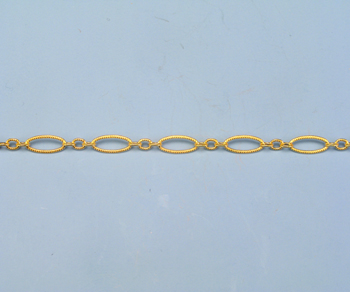 Gold Filled Corrugated Oval Long & Short Chain 7.8x3.4mm - 10 Feet