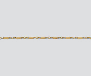 Gold Filled Flat Bar & Link Chain 3.2mm - 10 Feet