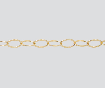 Gold Filled Flat Oval Cable Chain  3x2mm - 10 Feet