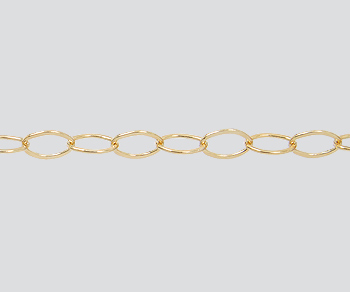 Gold Filled Flat Oval Cable Chain  3x2mm - 10 Feet